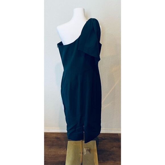 Dress the Population Women's Tiffany One Shoulder Bow Detail Midi - Picture 5 of 8